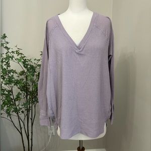 Anthropologie Maeve lilac waffle knit top